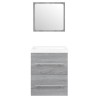 Meuble lavabo avec bassin intégré Sonoma gris Bois d'ingénierie 