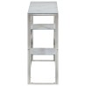 Table console argenté acier inoxydable et verre trempé 