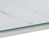 Table console argenté acier inoxydable et verre trempé 