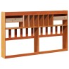 Tête de lit avec rangement cire marron 180cm bois massif de pin 