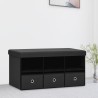 Banc de rangement pliable Noir 76x38x38 cm Faux lin 