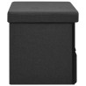 Banc de rangement pliable Noir 76x38x38 cm Faux lin 