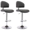 Tabourets de bar lot de 2 gris similicuir 