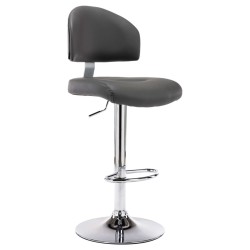 Tabourets de bar lot de 2 gris similicuir 