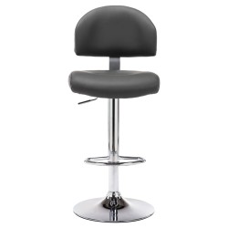 Tabourets de bar lot de 2 gris similicuir 