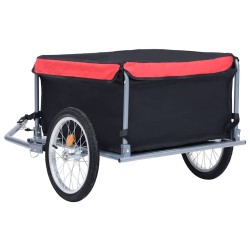 Remorque de vélo noir et rouge 65 kg 
