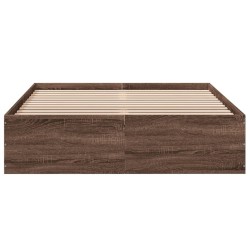 Cadre de lit sans matelas chêne marron 135x190 cm 