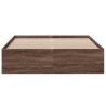 Cadre de lit sans matelas chêne marron 135x190 cm 