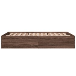Cadre de lit sans matelas chêne marron 135x190 cm 