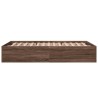Cadre de lit sans matelas chêne marron 135x190 cm 