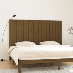 Tête de lit murale Marron miel 204x3x110 cm Bois massif de pin 
