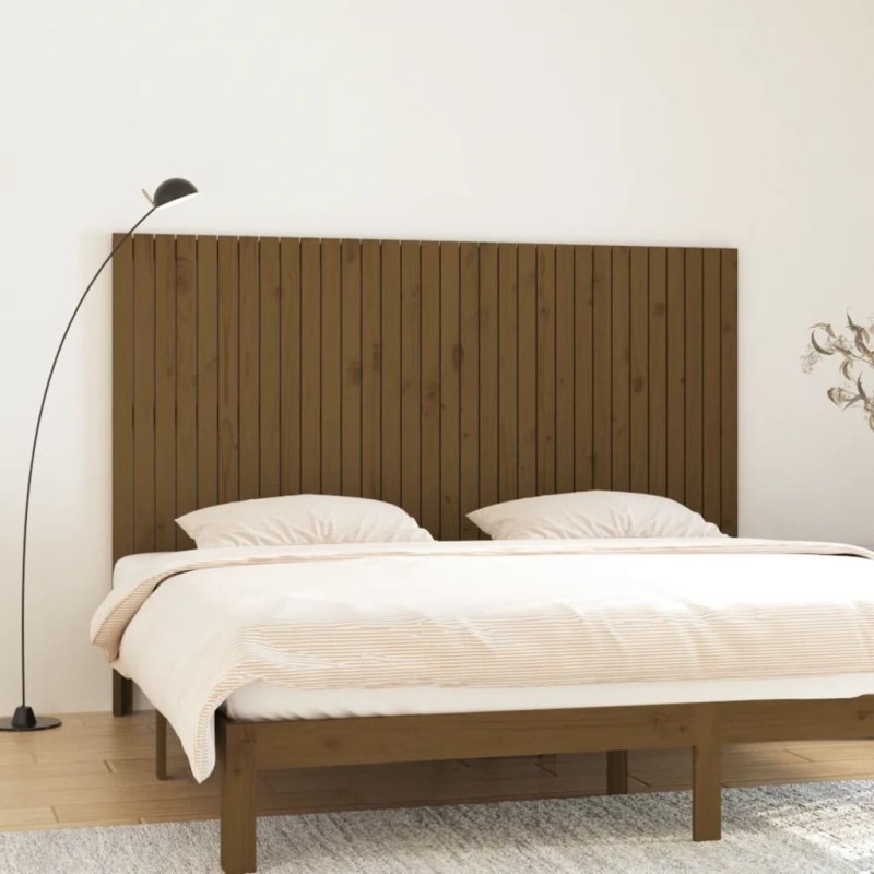Tête de lit murale Marron miel 204x3x110 cm Bois massif de pin Tête de lit murale Marron miel 204x3x110 cm Bois massif de pin