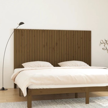 Tête de lit murale Marron miel 204x3x110 cm Bois massif de pin 