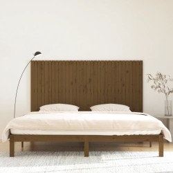Tête de lit murale Marron miel 204x3x110 cm Bois massif de pin 