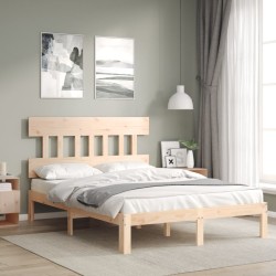 Cadre de lit sans matelas bois de pin massif 