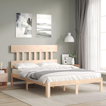 Cadre de lit sans matelas bois de pin massif 