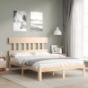 Cadre de lit sans matelas bois de pin massif 