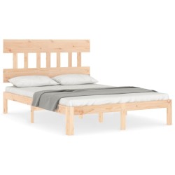 Cadre de lit sans matelas bois de pin massif 