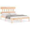 Cadre de lit sans matelas bois de pin massif 