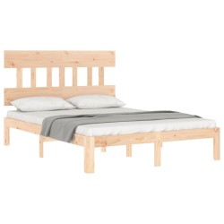 Cadre de lit sans matelas bois de pin massif 