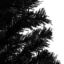 Arbre de Noël artificiel pré-éclairé et boules noir 240 cm PVC 