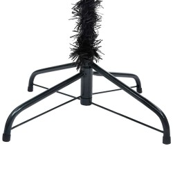 Arbre de Noël artificiel pré-éclairé et boules noir 240 cm PVC 