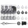 Arbre de Noël artificiel pré-éclairé et boules noir 240 cm PVC 