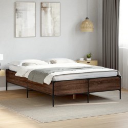 Cadre de lit sans matelas chêne marron 120x190 cm 