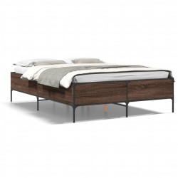 Cadre de lit sans matelas chêne marron 120x190 cm 