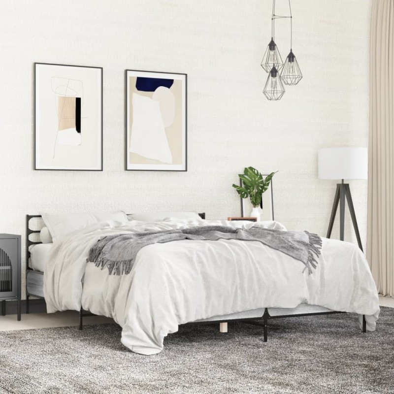 Cadre de lit sans matelas sonoma gris 150x200 cm 