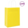 Sacs en papier 250 pcs avec poignées jaune 21x11x28 cm 