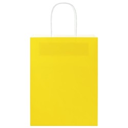 Sacs en papier 250 pcs avec poignées jaune 21x11x28 cm 