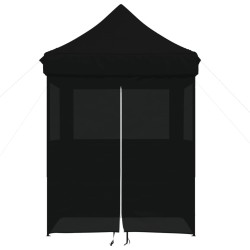 Tente de réception pliable escamotable 4 parois latérales noir 