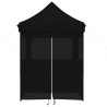 Tente de réception pliable escamotable 4 parois latérales noir 