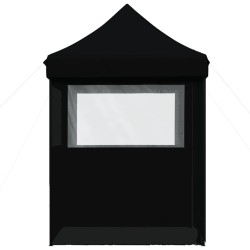 Tente de réception pliable escamotable 4 parois latérales noir 