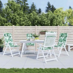 Coussins de chaise à dossier haut lot de 4 modèle de feuille 