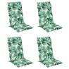 Coussins de chaise à dossier haut lot de 4 modèle de feuille 