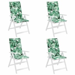 Coussins de chaise à dossier haut lot de 4 modèle de feuille 