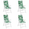 Coussins de chaise à dossier haut lot de 4 modèle de feuille 