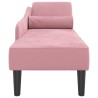 Chaise longue avec coussins rose velours 