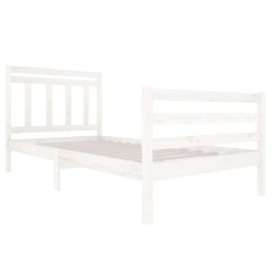 Cadre de lit sans matelas blanc bois massif 100x200 cm 