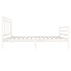 Cadre de lit sans matelas blanc bois massif 100x200 cm 