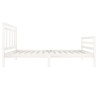 Cadre de lit sans matelas blanc bois massif 100x200 cm 