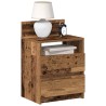 Table de chevet avec 2 tiroirs vieux bois 40x33x60 cm 