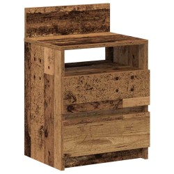 Table de chevet avec 2 tiroirs vieux bois 40x33x60 cm 