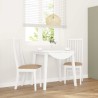 Chaises à manger coussins 2 pcs blanc bois massif caoutchouc 