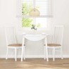 Chaises à manger coussins 2 pcs blanc bois massif caoutchouc 