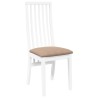 Chaises à manger coussins 2 pcs blanc bois massif caoutchouc 
