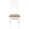 Chaises à manger coussins 2 pcs blanc bois massif caoutchouc 