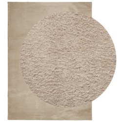 Tapis HUARTE à poils courts doux et lavable sable 200x280 cm 